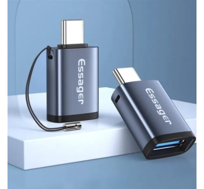 Essager Перехідник OTG USB 3.0 AF to USB-C M gray Essager (EZJAC-SRA0G)