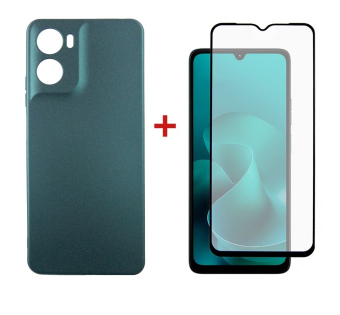 Чохол до мобільного телефона Dengos Motorola G06 Soft+glass Green (DG-KM-180)