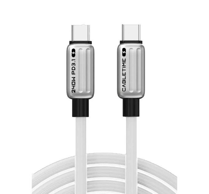 Cabletime Кабель Cabletime USB Type-C - USB Type-C (M/M) PD 240W, 2 м, White (CU07L)