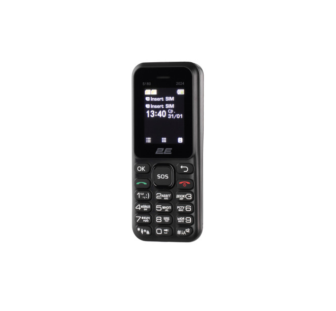 2E Мобiльний телефон 2E S180 2024 Black (694743653885)