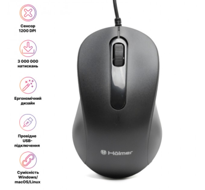 Мишка Hölmer M-01OF USB Black (M-01OF)