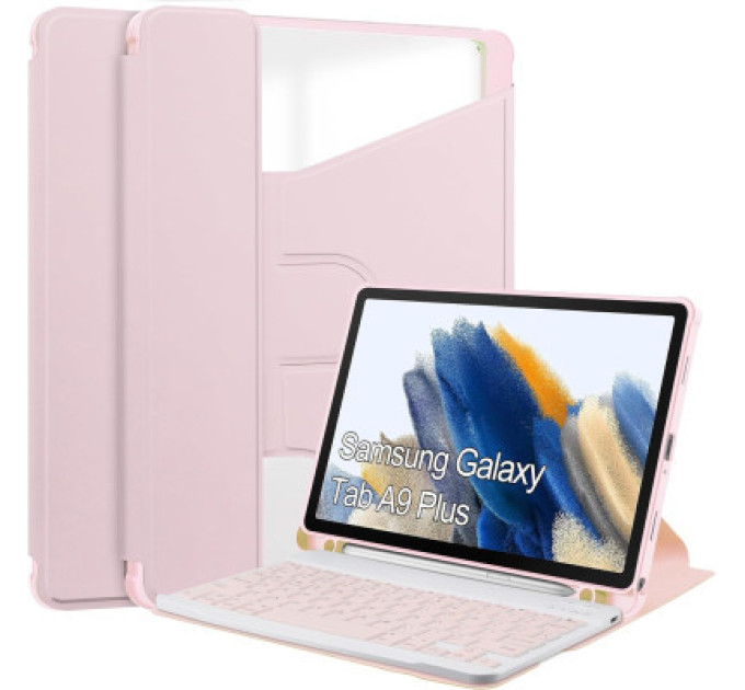 BeCover Чохол до планшета BeCover Keyboard 360° Rotatable Samsung Tab A9 Plus SM-X210/SM-X215/SM-X216 11.0" Pink (710333)