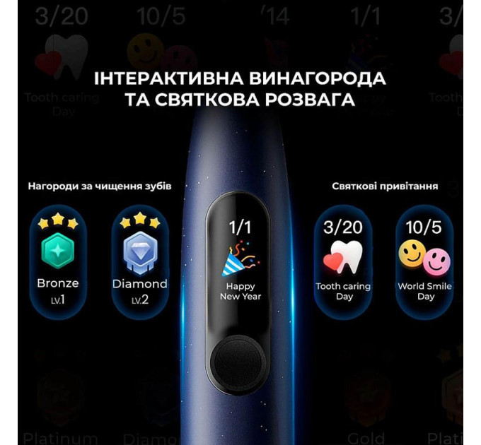Oclean Електрична зубна щітка Oclean X Plus Pro Digital Blue