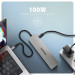 AXAGON Хаб концентратор AXAGON HMC-7HX2 USB-C 5Gbps DUAL 4K DISPLAY 7in1 hub, Grey