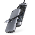 AXAGON Хаб концентратор AXAGON HMC-6M2 SuperSpeed USB-C COMBO 6in1 hub, Grey