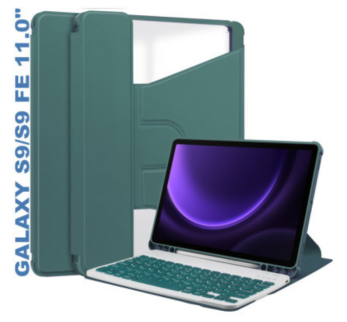 BeCover Чохол до планшета BeCover Keyboard 360° Rotatable Samsung Tab S9 (SM-X710/SM-X716)/S9 FE (SM-X510/SM-X516B) 11.0" Dark Gre (710428)