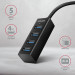 AXAGON Хаб AXAGON HUE-M1A SuperSpeed USB-A MINI hub, USB-A cable 20 cm, Black