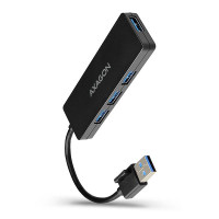 Хаб AXAGON HUE-G1A SuperSpeed USB SLIM hub, cable 14cm Type-A, Black