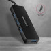 AXAGON Хаб AXAGON HUE-G1A SuperSpeed USB SLIM hub, cable 14cm Type-A, Black