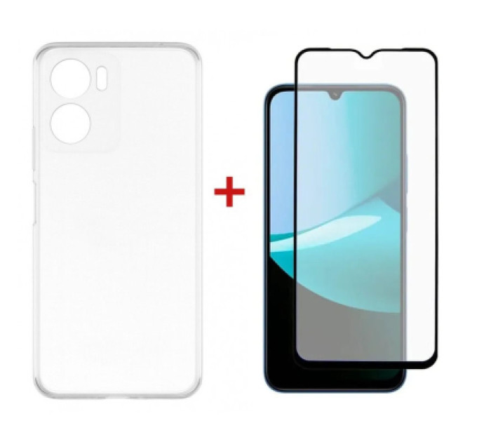 Dengos Чохол до мобільного телефона Dengos Kit for Motorola G06 case + glass Transparent (DG-KM-169)