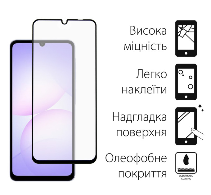 Dengos Чохол до мобільного телефона Dengos Carbon Kit for Samsung Galaxy A07 case + glass Black (DG-KM-162)