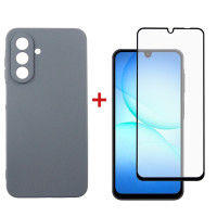 Чохол до мобільного телефона Dengos Carbon Kit for Samsung Galaxy A17 case + glass Grey (DG-KM-161)