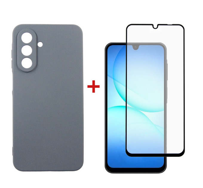 Dengos Чохол до мобільного телефона Dengos Carbon Kit for Samsung Galaxy A17 case + glass Grey (DG-KM-161)