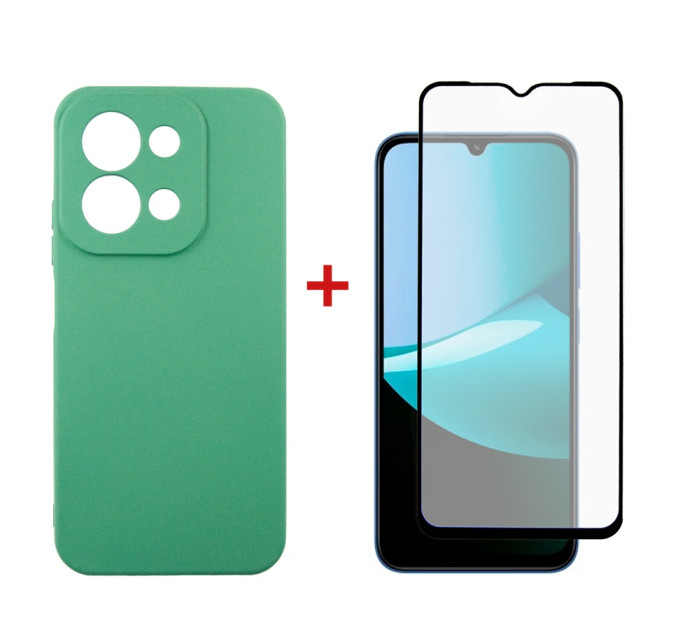 Dengos Чохол до мобільного телефона Dengos Soft Kit for Xiaomi Redmi 15C case + glass Mint (DG-KM-167)