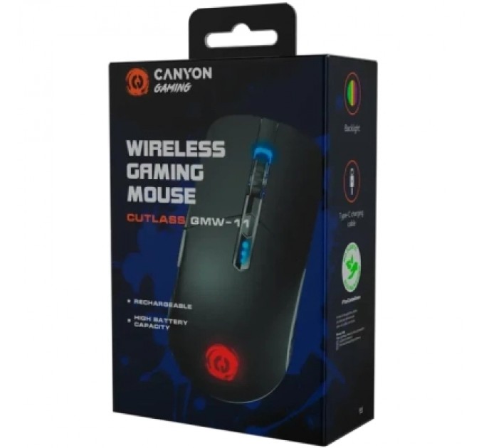 Мишка Canyon Cutlass Wireless USB Black (CND-SGMW11B)
