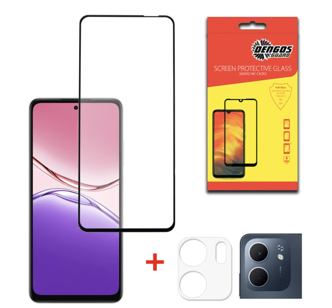 Dengos Скло захисне Dengos Kit for OPPO A5x + camera glass Black (DG-TGSCP-11)