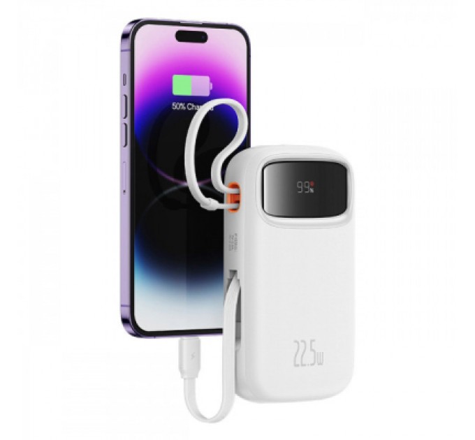 Батарея універсальна Baseus Qpow2 20000mAh 22.5W PD, QC/3.0, White (P10055002223-00)