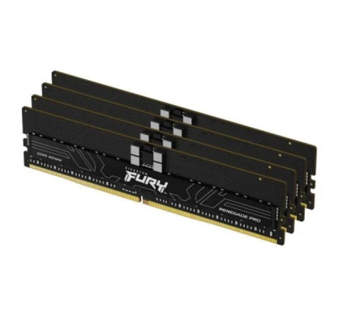Модуль пам'яті для сервера Kingston 128GB 6400MT/s DDR5 ECC Reg CL32 DIMM (Kit of 4) FURY Renegade Pro XMP (KF564R32RBK4-128)