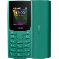 Мобильный телефон Nokia 106 2023 Dual Sim Green; 1.77" (160x120) TFT / клавиатурный моноблок / ОЗУ 4 МБ / 4 МБ встроенной + microSD до 32 ГБ / без камеры / 2G (GSM) / 115.1x49.4x14.5 мм, 79.4 г / 1000 мАч / зеленый