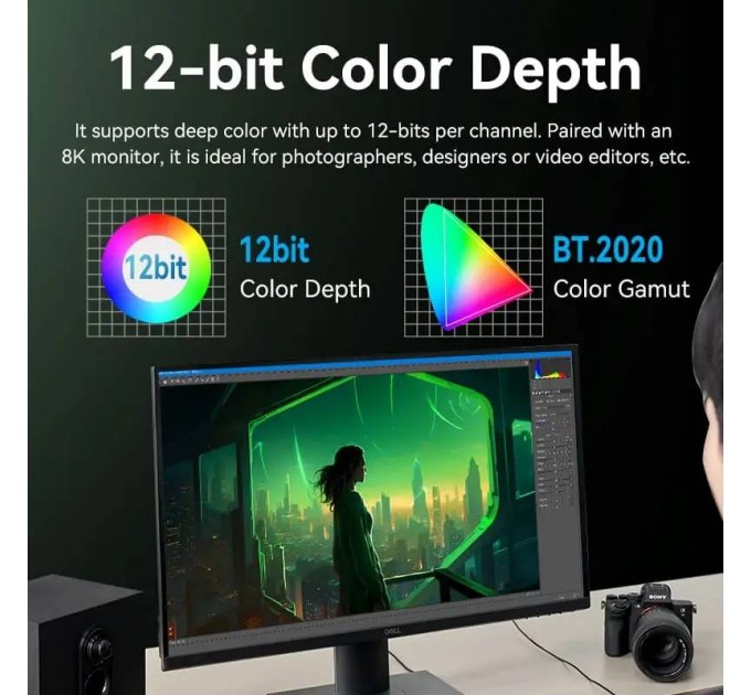 Кабель Vention HDMI - HDMI V 2.1 (M/M), 2 м, Green (ALOGH)