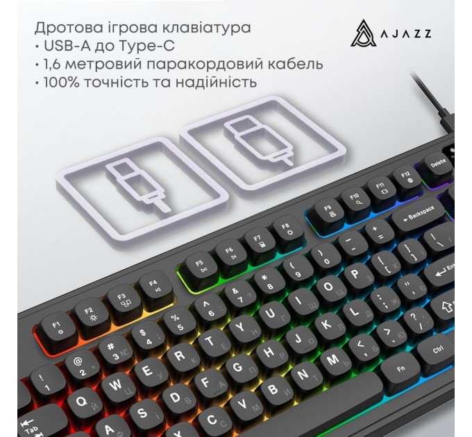 Клавіатура Ajazz AF98 Black USB-C Black (AF98-B)