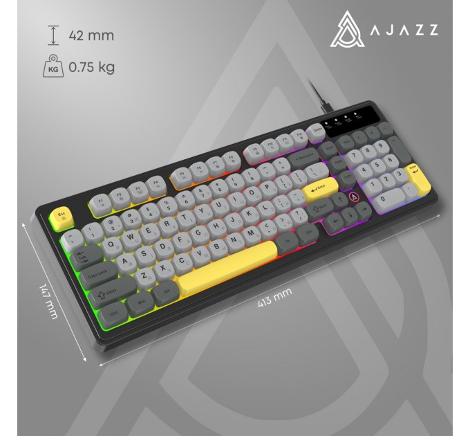 Клавіатура Ajazz AF98 Black USB-C Black Gray Yellow (AF98-BGY)
