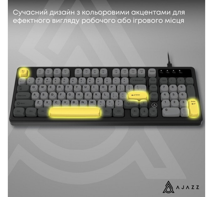 Клавіатура Ajazz AF98 Black USB-C Black Gray Yellow (AF98-BGY)
