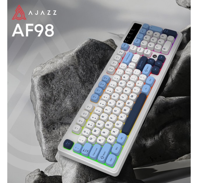 Клавіатура Ajazz AF98 Black USB-C Glacier Blue (AF98-GB)