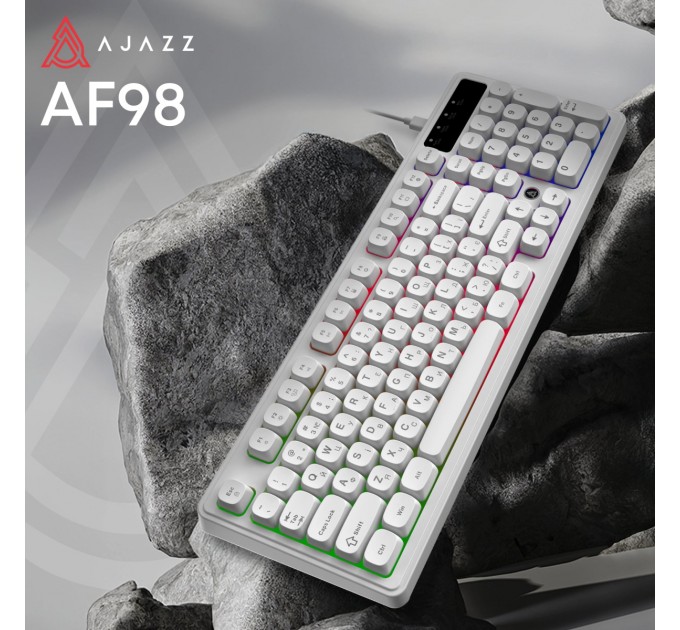 Клавіатура Ajazz AF98 Black USB-C White (AF98-W)