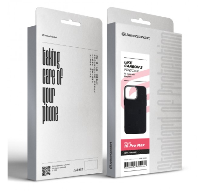 Чохол до мобільного телефона Armorstandart LikeCarbon2 MagCase Apple iPhone 16 Pro Max Kevlar Black (ARM88382)