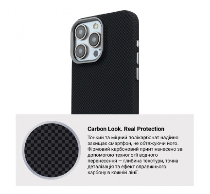 Чохол до мобільного телефона Armorstandart LikeCarbon2 MagCase Apple iPhone 16 Pro Max Kevlar Black (ARM88382)