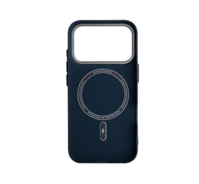 Чохол до мобільного телефона Armorstandart LikeCarbon2 MagCase Apple iPhone 17 Pro Kevlar Dark Blue (ARM88554)