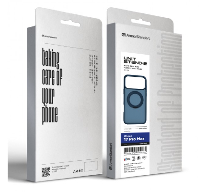 Чохол до мобільного телефона Armorstandart Unit Stand2 Apple iPhone 17 Pro Max Dark Blue (ARM86340)