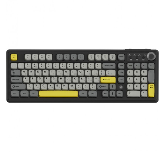 Клавіатура Ajazz AF98 Plus Wireless/Bluetooth/USB UA Black/Grey/Yellow (AF98-PLUS-BGY)