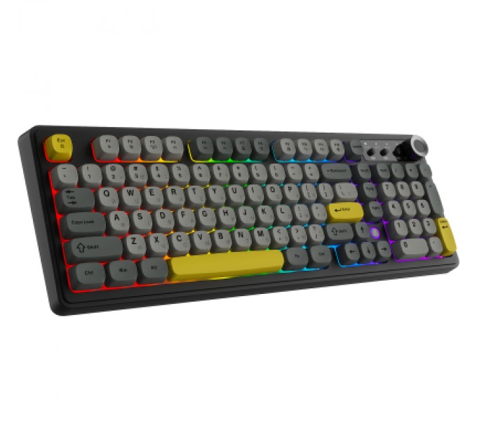 Клавіатура Ajazz AF98 Plus Wireless/Bluetooth/USB UA Black/Grey/Yellow (AF98-PLUS-BGY)