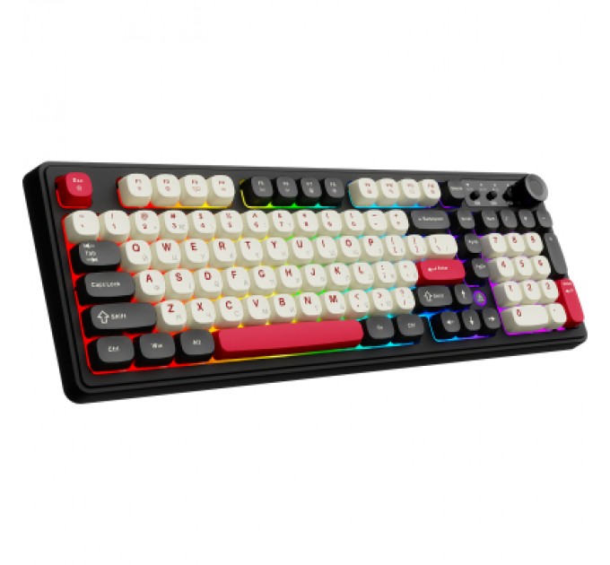 Клавіатура Ajazz AF98 Plus Wireless/Bluetooth/USB UA Black/White/Red (AF98-PLUS-BSR)