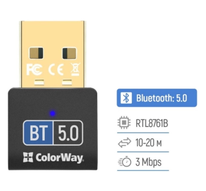 ColorWay Bluetooth-адаптер ColorWay Bluetooth BT 5.0 (CW-AD-BT50)