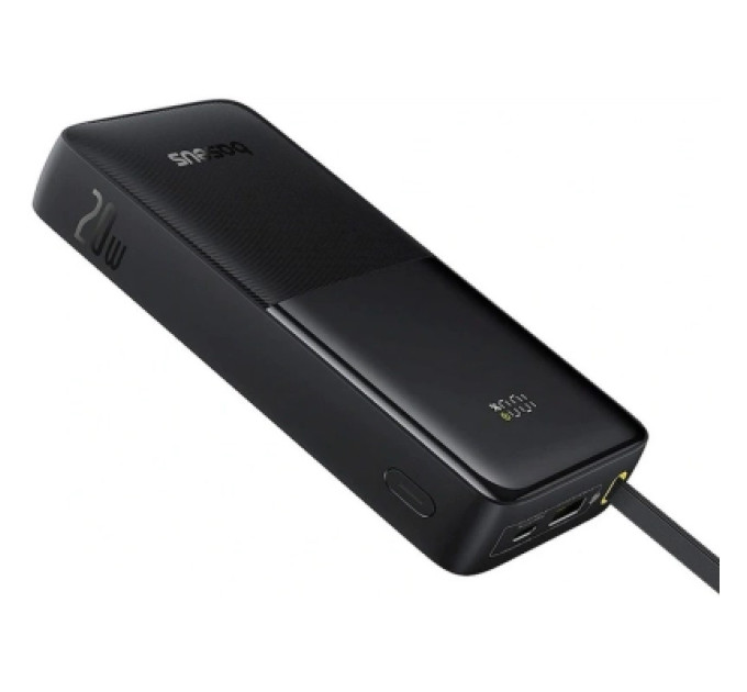 Baseus Батарея універсальна Baseus Bipow 2 Digital Display 20000mAh 20W with Built-in USB-C Cable Black (P10077101113-01)