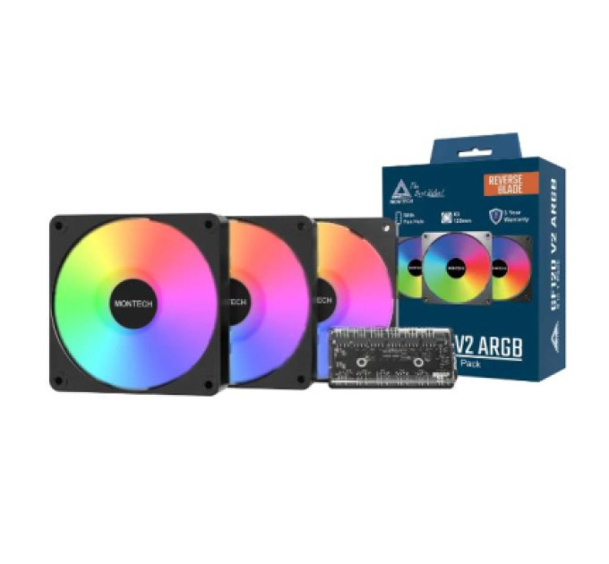 MONTECH Кулер до корпусу MONTECH GF120R V2 ARGB PWM 3 (GF120R V2 ARGB PWM 3I1(B))