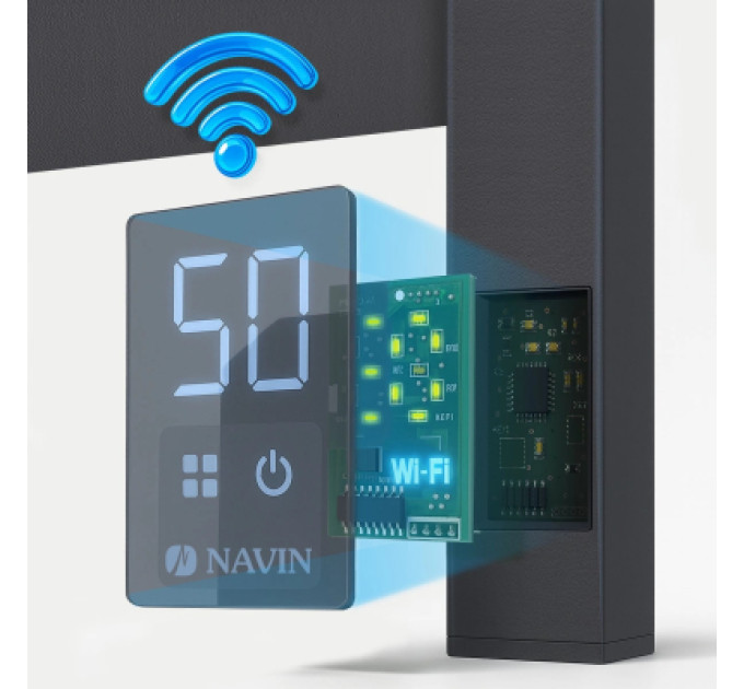 Navin Сушарка для рушників Navin Авангард Х, 800х480, Wi-Fi, чорний муар, лівобічна (12-272155-4880)