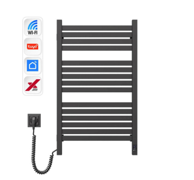Navin Сушарка для рушників Navin Авангард Х, 800х480, Wi-Fi, чорний муар, лівобічна (12-272155-4880)