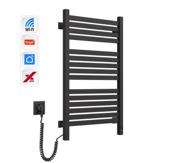 Navin Сушарка для рушників Navin Авангард Х, 800х480, Wi-Fi, чорний муар, лівобічна (12-272155-4880)