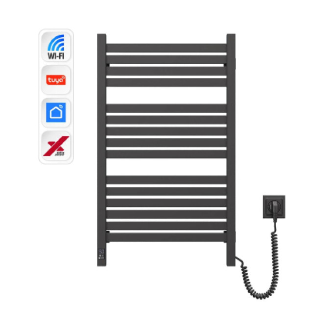 Navin Сушарка для рушників Navin Авангард Х, 800х480, Wi-Fi, чорний муар, правобічна (12-272055-4880)