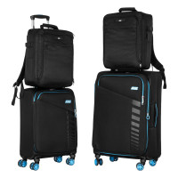 Набір валіз 2E Trek (M+S), чорні (2E-SPE-TREK-SET4-BK)