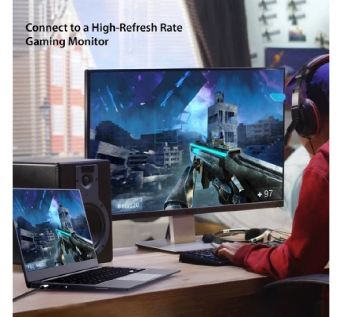 J5create Кабель мультимедійний USB-C to HDMI M 1.8m 8K 60Hz LED RGB J5create (JCC157-N)