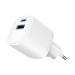 Gembird Зарядний пристрій Gembird 1xUSB-C PD20W + 1xUSB QC3.0 white (TA-UC-PDQC20-W-01)