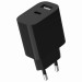 Gembird Зарядний пристрій Gembird 1xUSB-C + 1xUSB 12W black (TA-UC-2AC12-01-BK)