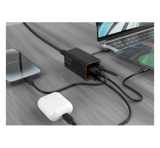 Gembird Зарядний пристрій Gembird 2xUSB-C PD65W + 2xUSB QC3.0 30W black (TA-UC-2A2C-PD65-01-BK)