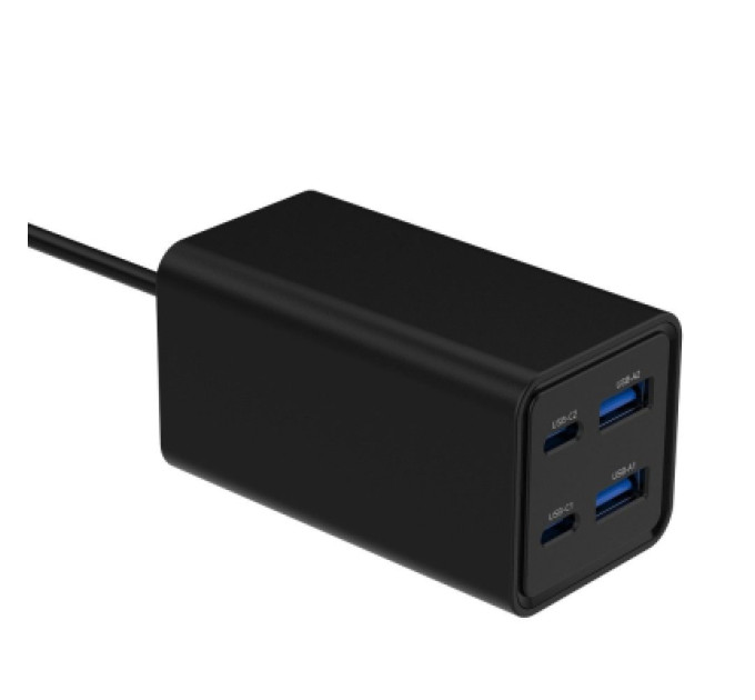 Gembird Зарядний пристрій Gembird 2xUSB-C PD65W + 2xUSB QC3.0 30W black (TA-UC-2A2C-PD65-01-BK)