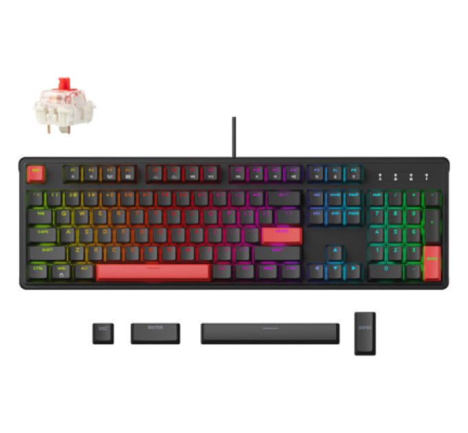 Lemokey Клавіатура Lemokey Keychron X3 Red RGB USB Black (X3-H1-UA)